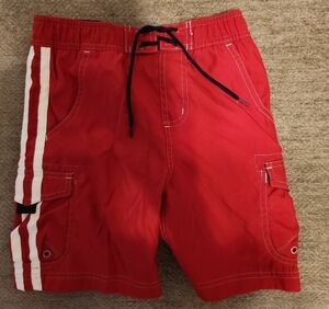 GAP Red Swim Shorts with Black Drawstring